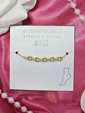 Argento Vivo Frontal Station Anklet Gold Boho Vacation Beach Summer Minimalist